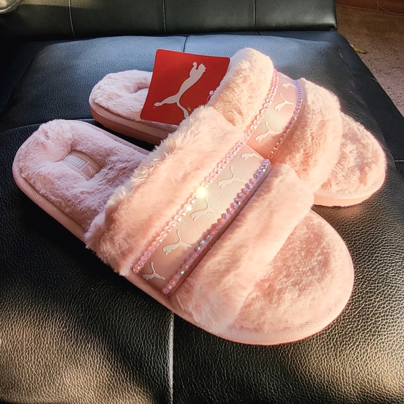 Puma Shoes - custom bling ✨️ fluff slides